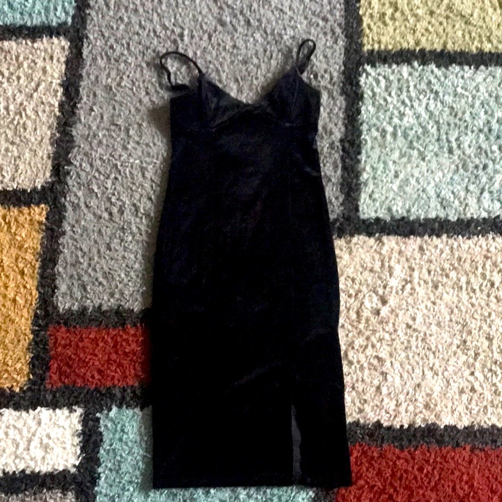 Black velvet dress
